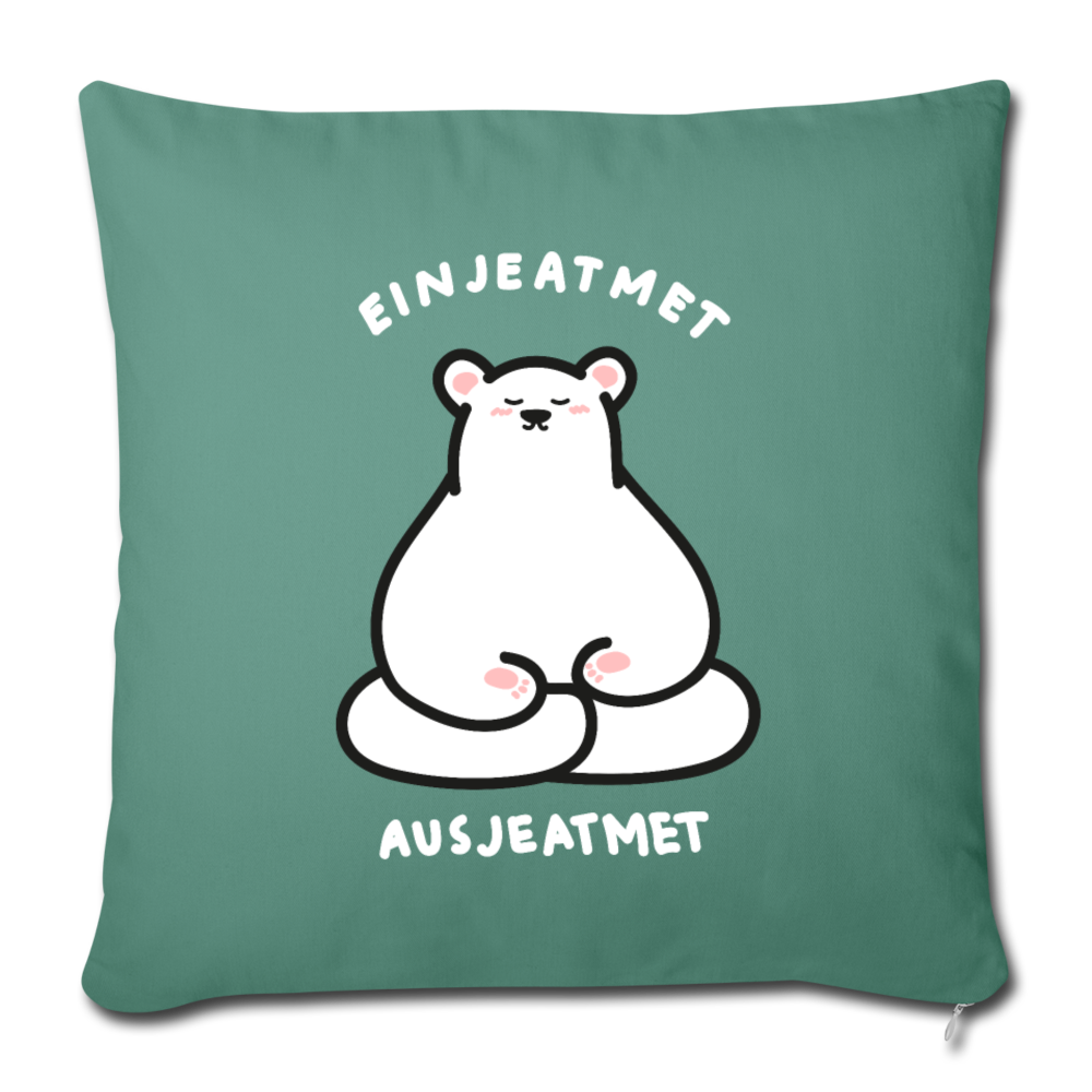 Einjeatmet - Sofakissen mit Füllung (45 x 45 cm) - Tanngrün