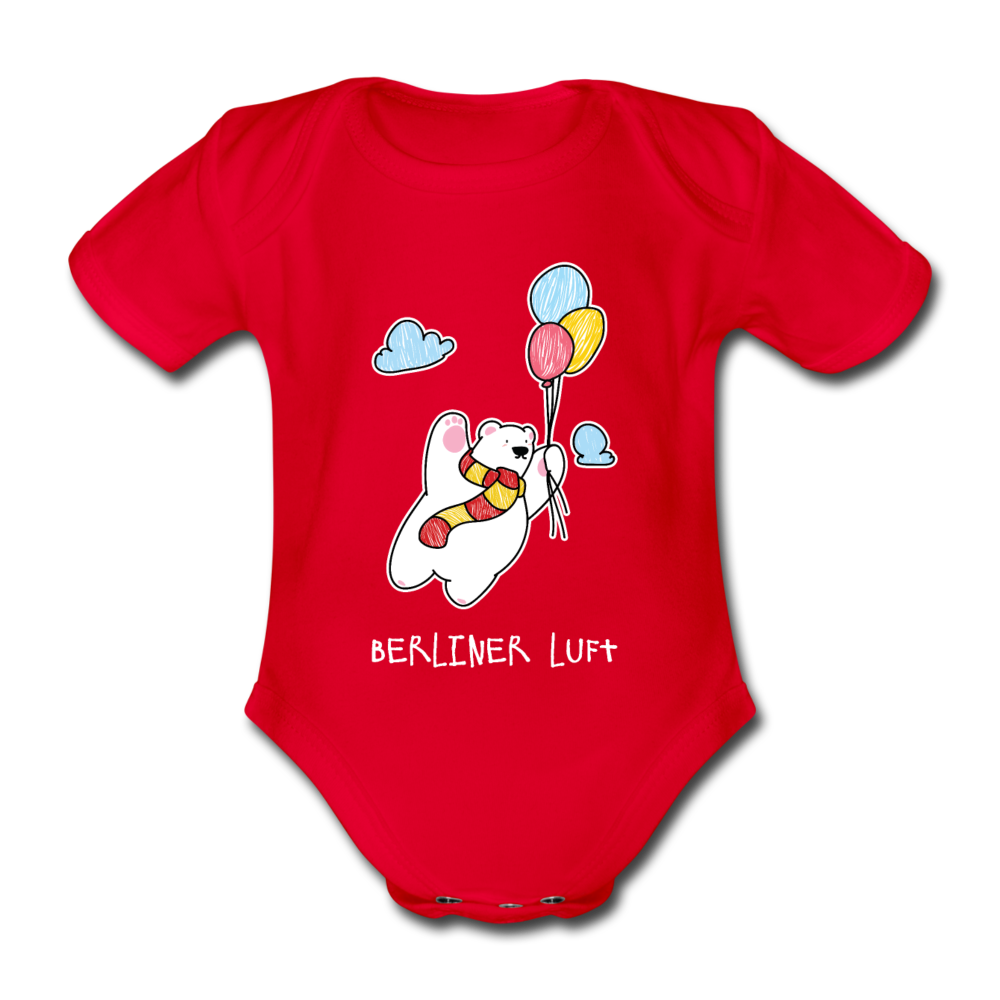 Der Bär fliegt - Bio-Kurzarmbody - Rot