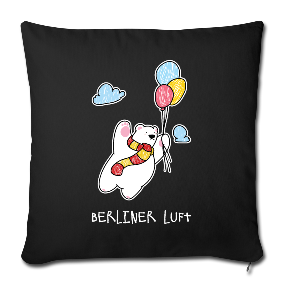Der Bär fliegt - Sofakissen mit Füllung (45 x 45 cm) - Schwarz