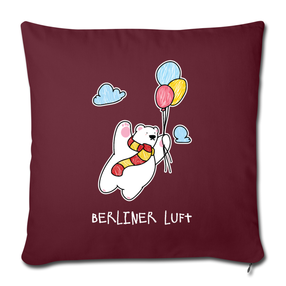 Der Bär fliegt - Sofakissen mit Füllung (45 x 45 cm) - Burgunderrot