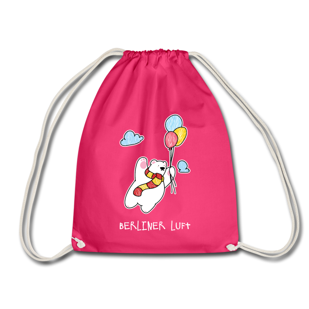 Der Bär fliegt - Turnbeutel - Fuchsia