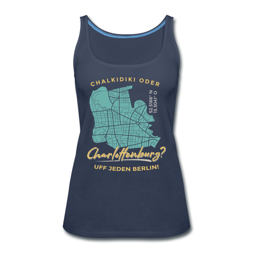 Chalkidiki oder Charlottenburg - Frauen Premium Tank Top - Navy