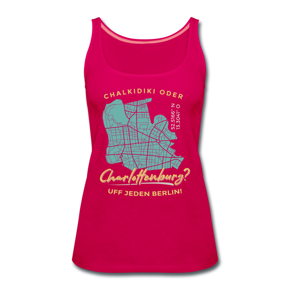 Chalkidiki oder Charlottenburg - Frauen Premium Tank Top - dunkles Pink