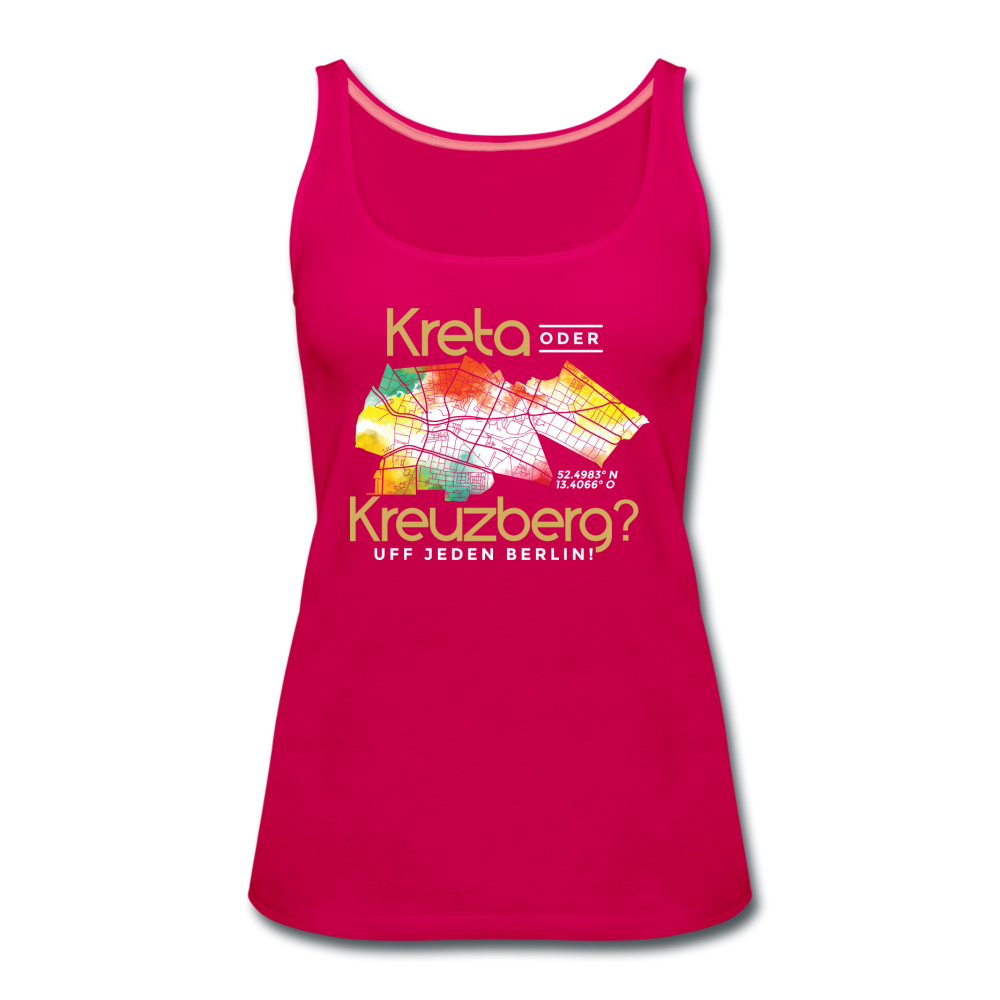 Kreta oder Kreuzberg - Frauen Premium Tank Top - dunkles Pink