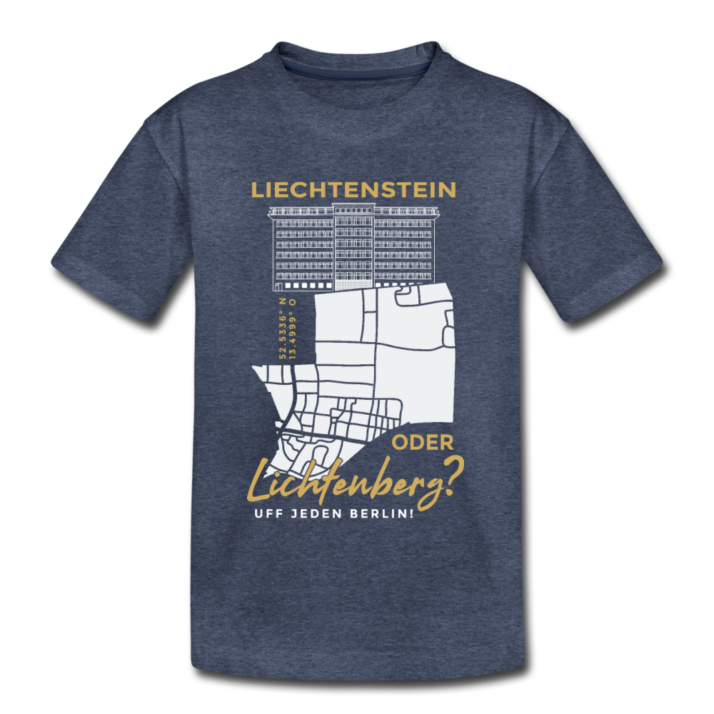 Liechtenstein oder Lichtenberg - Teenager Premium T-Shirt - Blau meliert
