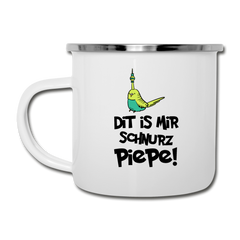 Schnurz Piepe mit Piep - Emaille Tasse
