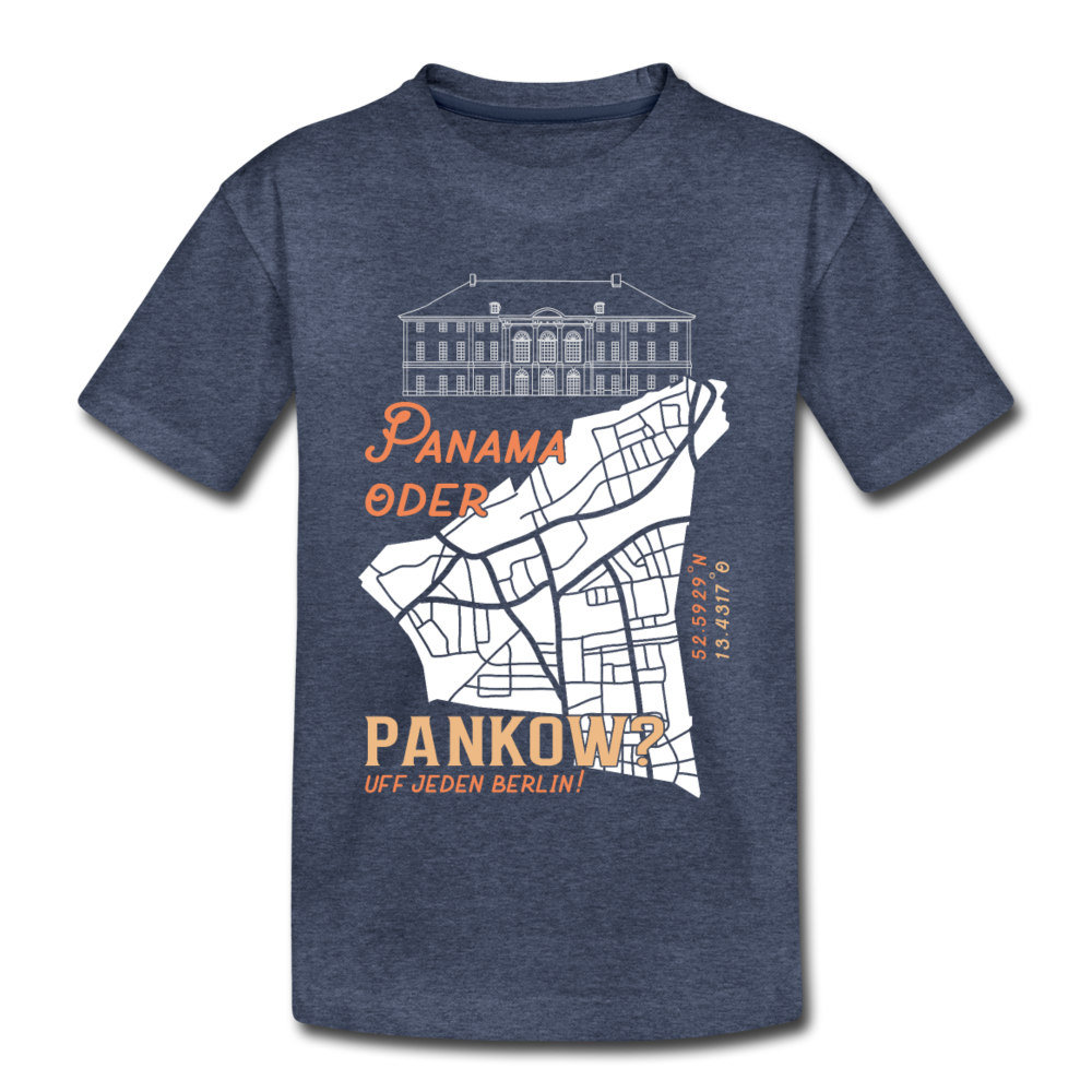 Panama oder Pankow - Teenager Premium T-Shirt - Blau meliert