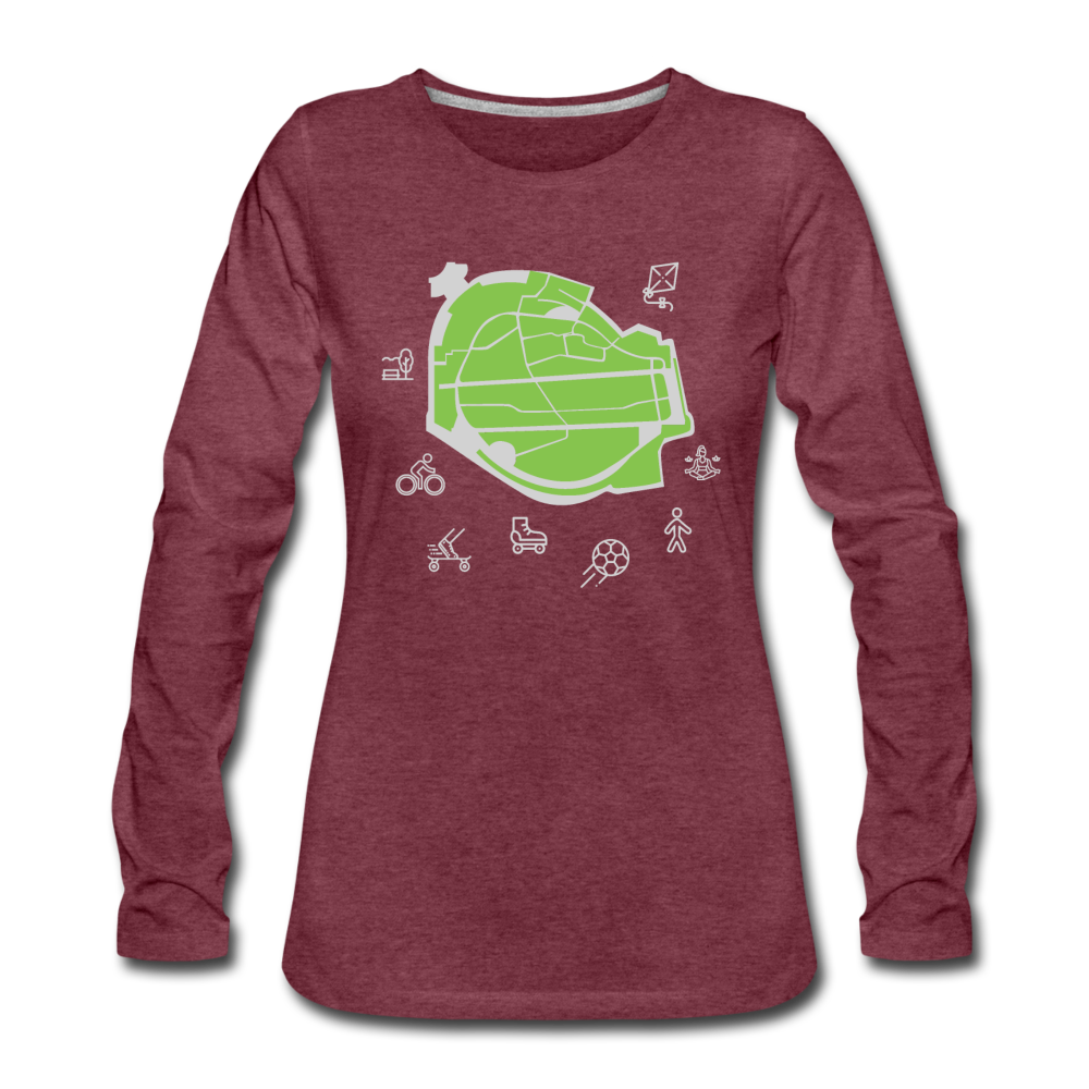 Tempelhof Feld - Frauen Premium T-Shirt - Bordeauxrot meliert