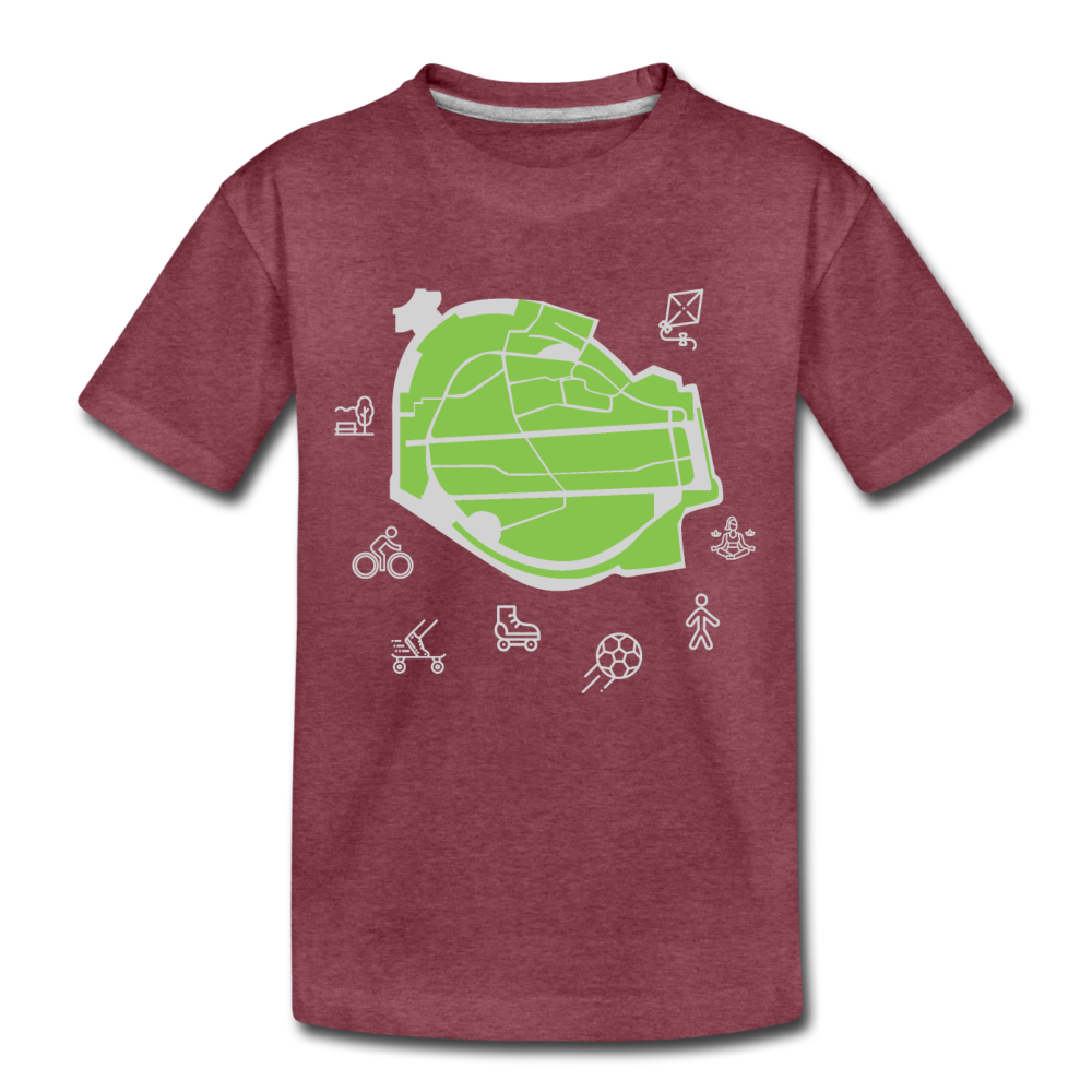 Tempelhof Feld - Teenager Premium T-Shirt - Bordeauxrot meliert