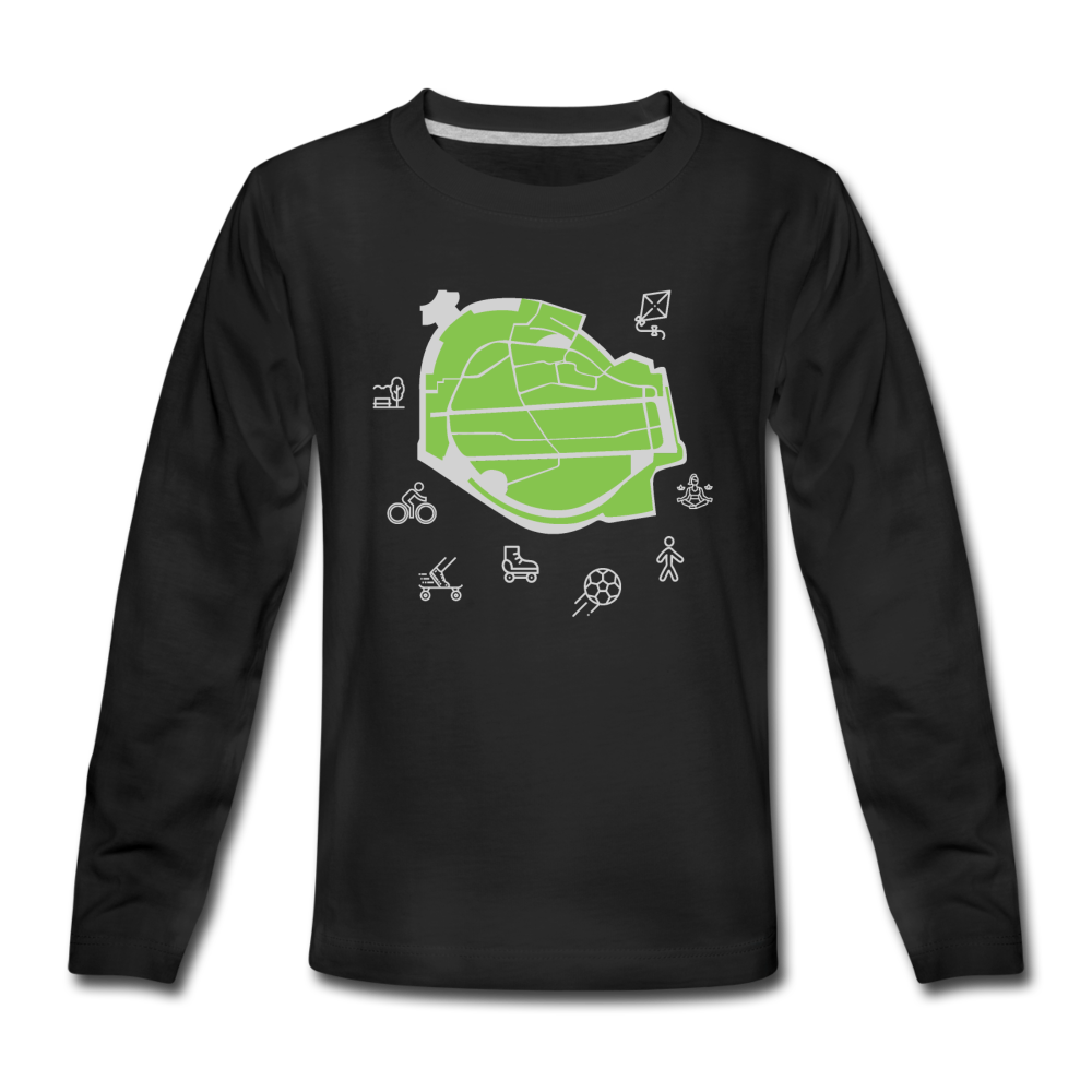 Tempelhof Feld - Teenager Langarmshirt - Schwarz