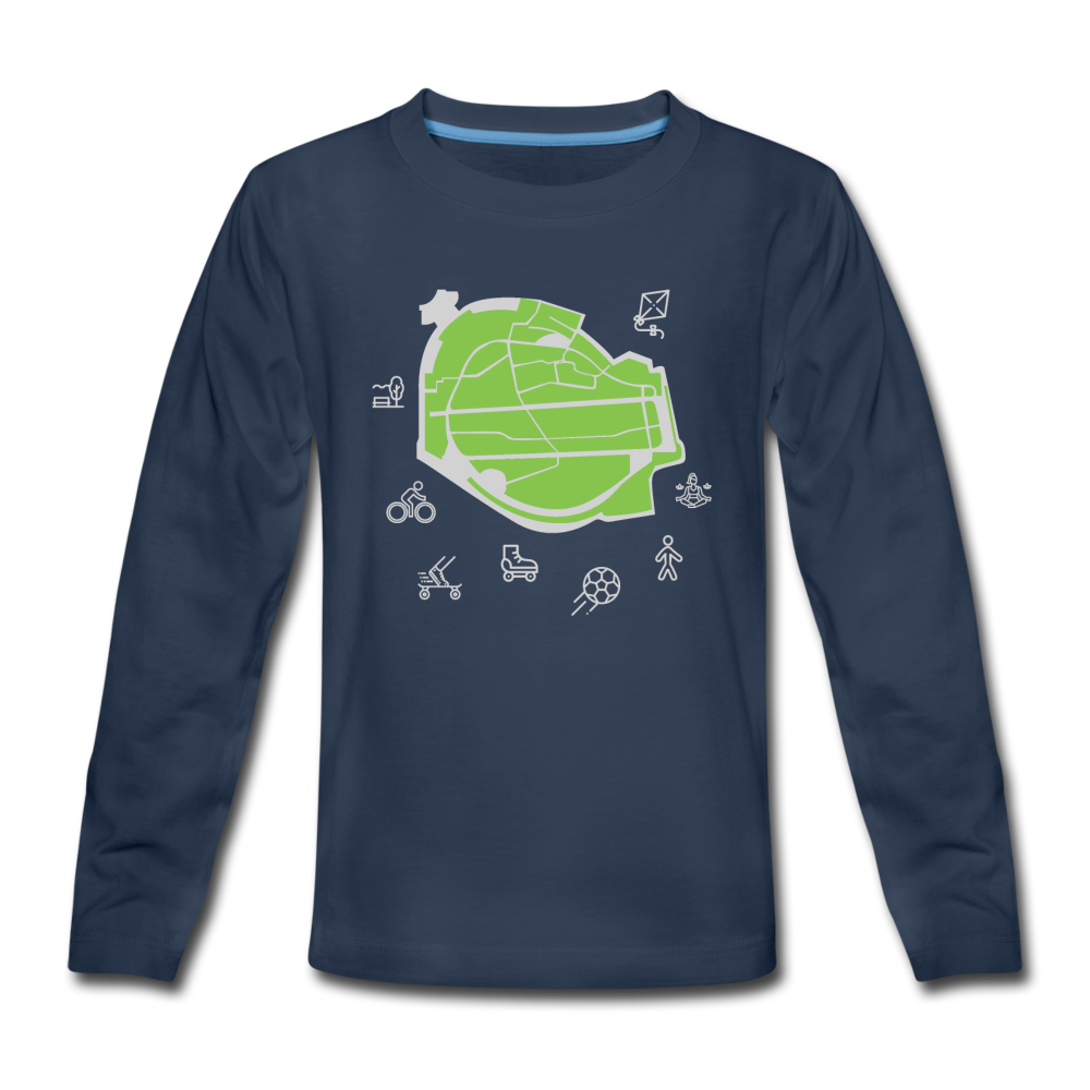 Tempelhof Feld - Teenager Langarmshirt - Navy