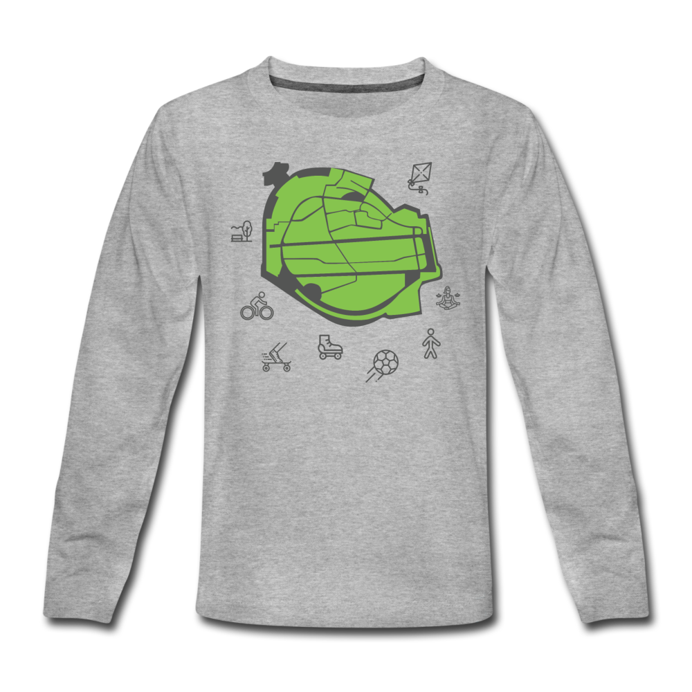 Tempelhof Feld - Kinder Langarmshirt - Grau meliert