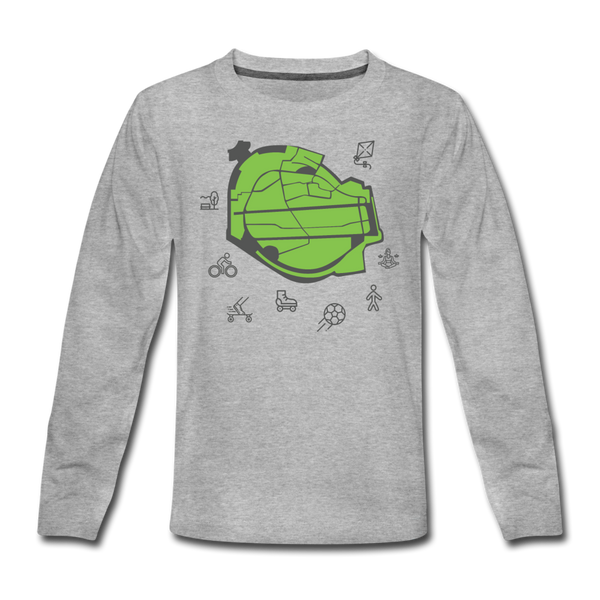 Tempelhof Feld - Kinder Langarmshirt - Grau meliert