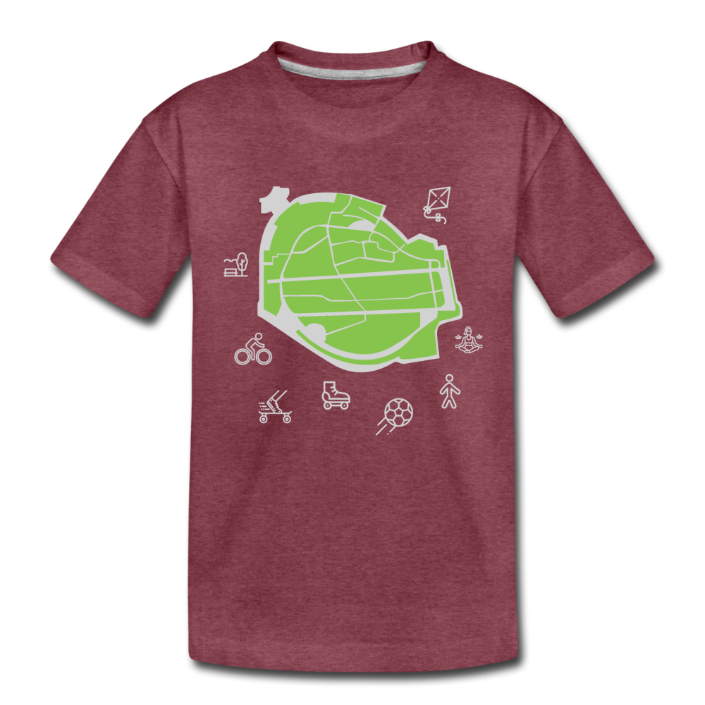 Tempelhof Feld - Kinder Premium T-Shirt - Bordeauxrot meliert