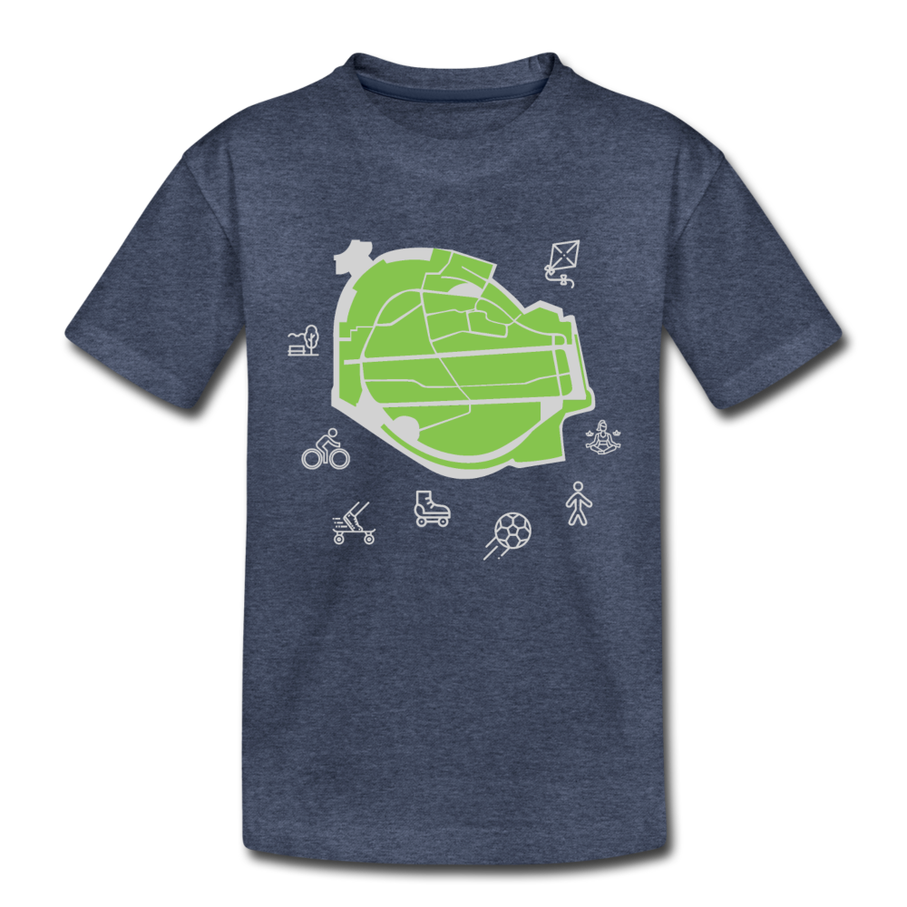 Tempelhof Feld - Kinder Premium T-Shirt - Blau meliert