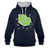 Tempelhof Feld - Kontrast Hoodie - Navy/Grau meliert