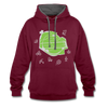 Tempelhof Feld - Kontrast Hoodie - Weinrot/Anthrazit