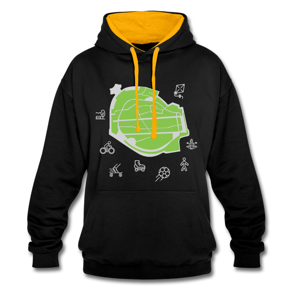 Tempelhof Feld - Kontrast Hoodie - Schwarz/Gold