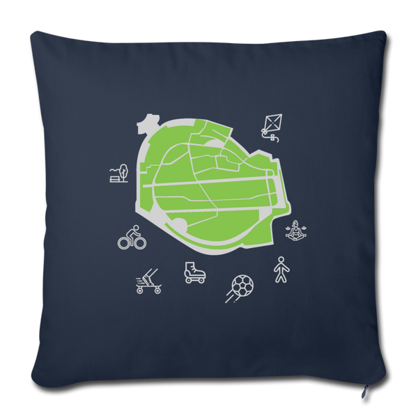 Tempelhof Feld - Sofakissenbezug (45 x 45 cm) - Navy