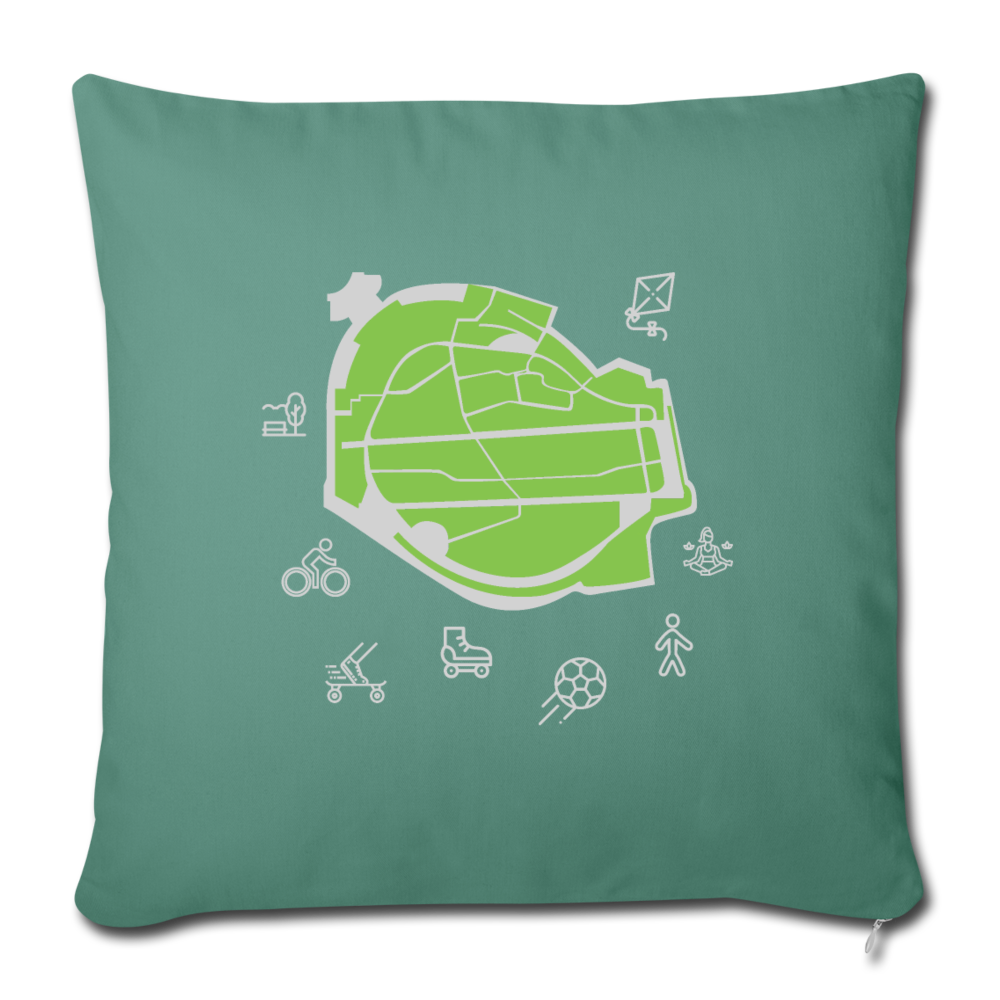 Tempelhof Feld - Sofakissenbezug (45 x 45 cm) - Tanngrün