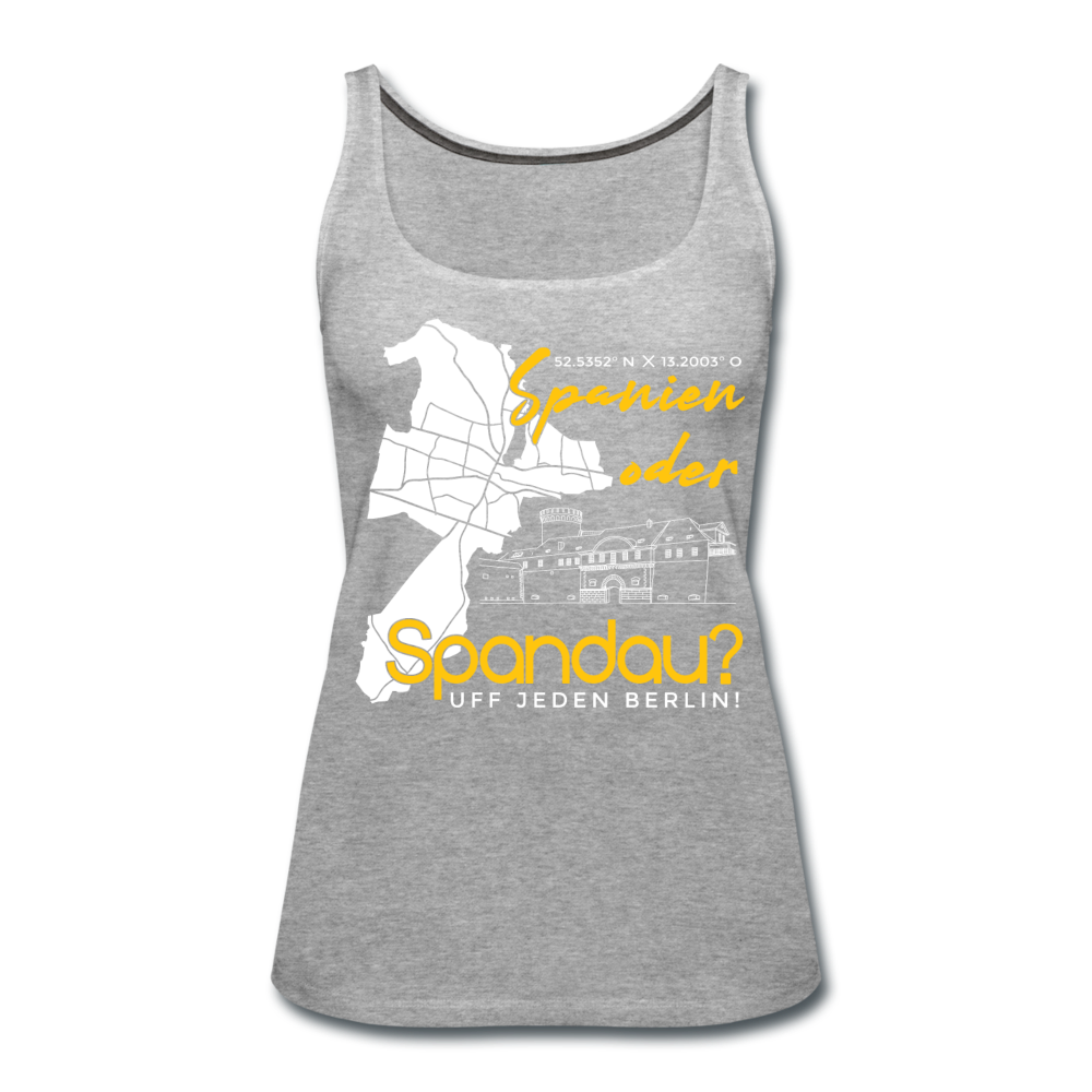 Spanien oder Spandau - Frauen Premium Tank Top - Grau meliert