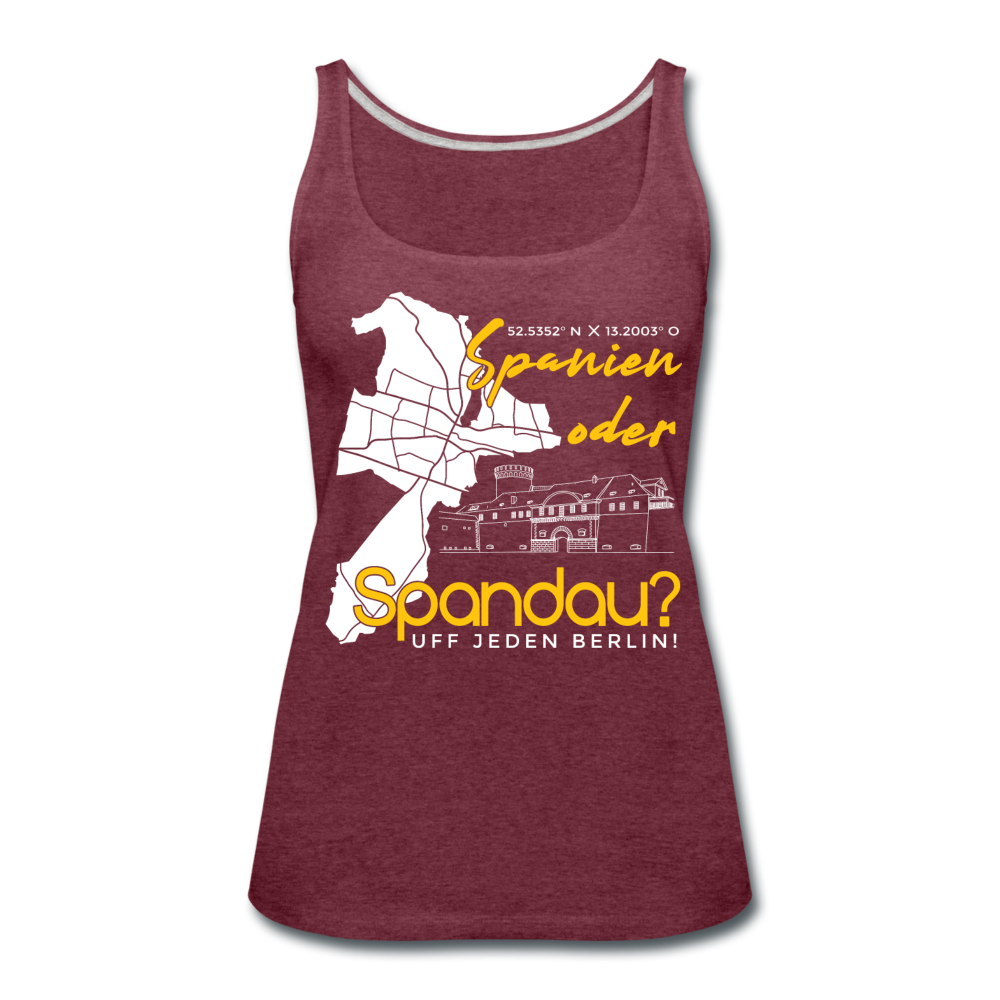 Spanien oder Spandau - Frauen Premium Tank Top - Bordeauxrot meliert
