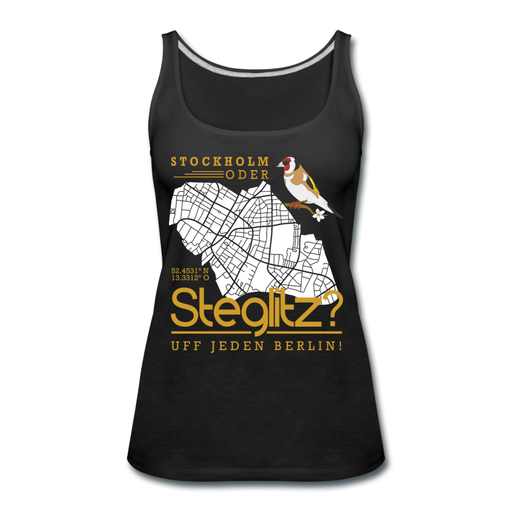 Stockholm oder Steglitz - Frauen Premium Tank Top - Schwarz