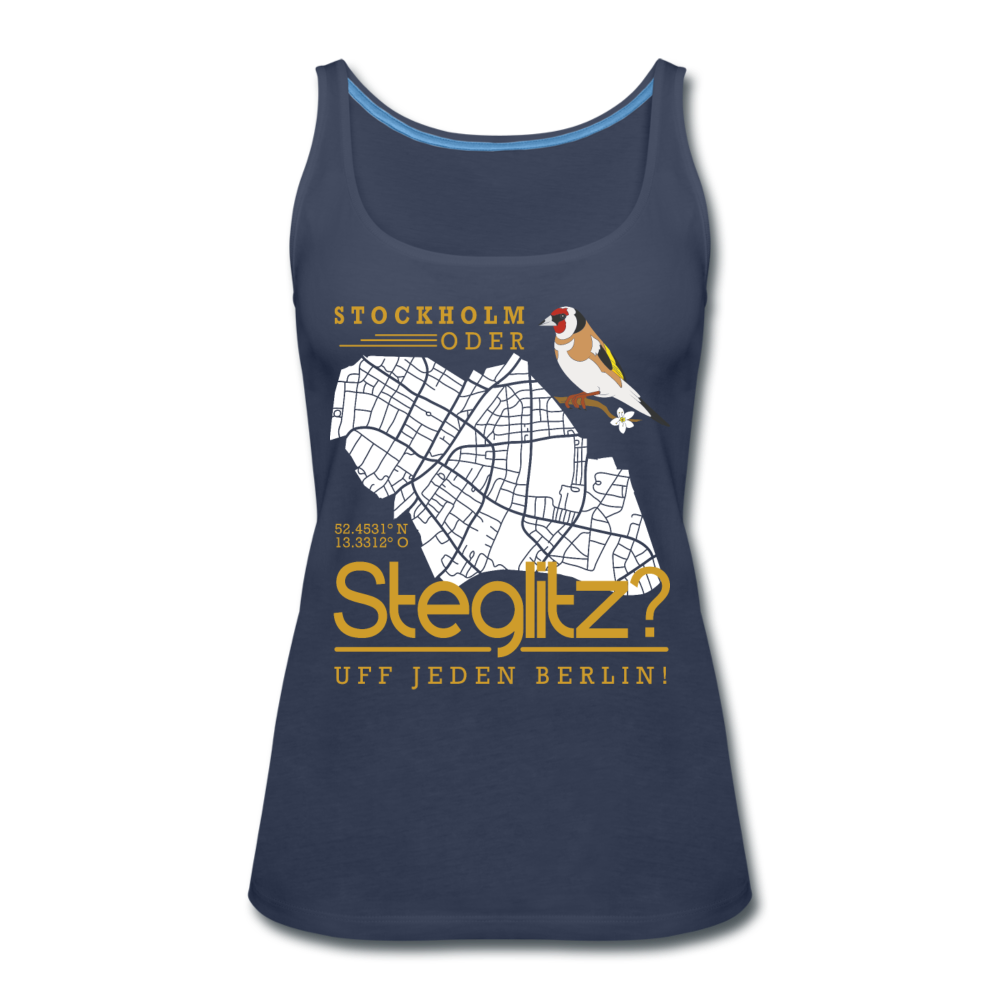 Stockholm oder Steglitz - Frauen Premium Tank Top - Navy