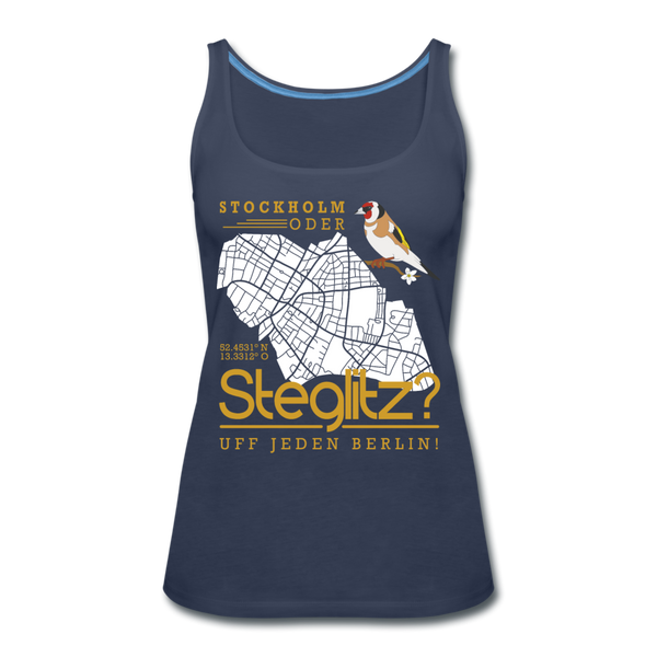 Stockholm oder Steglitz - Frauen Premium Tank Top - Navy