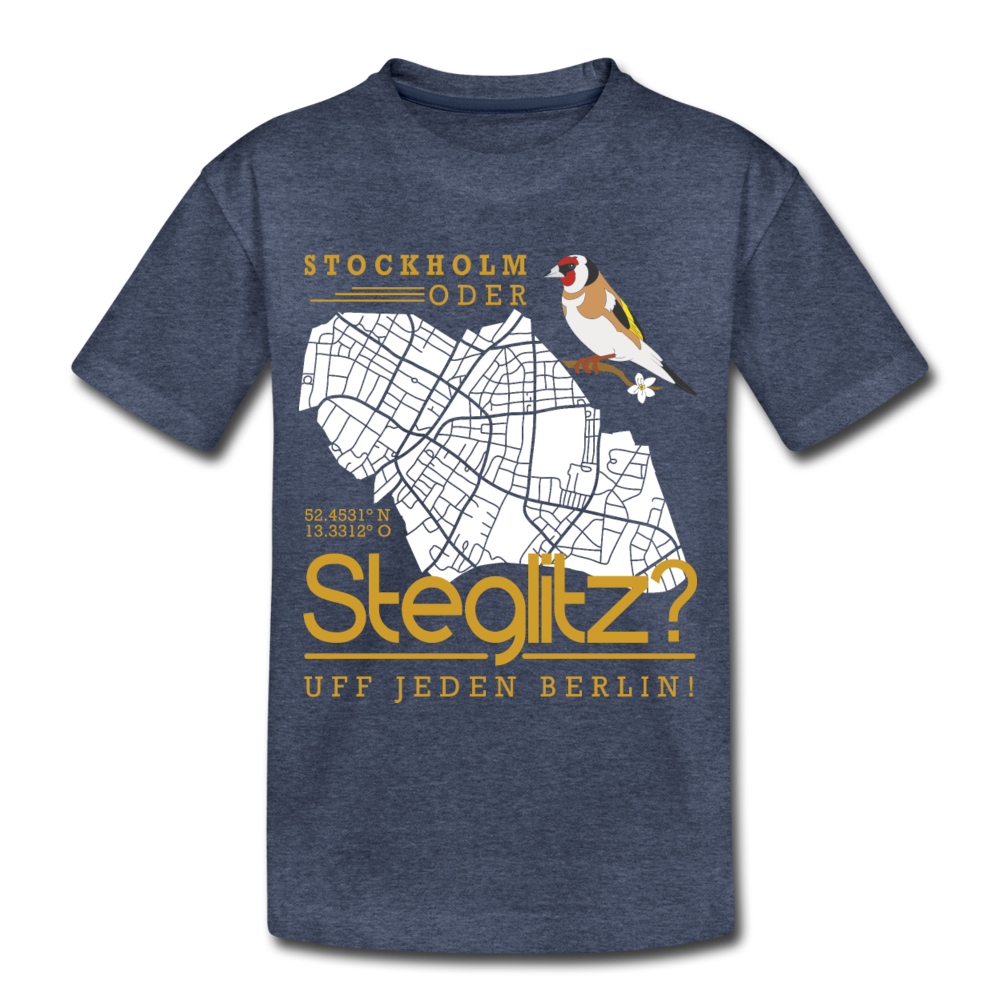 Stockholm oder Steglitz - Teenager Premium T-Shirt - Blau meliert