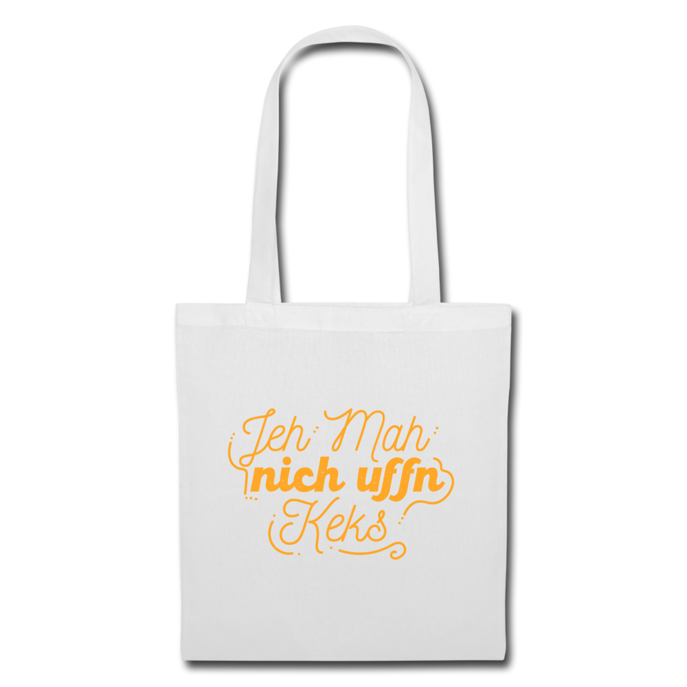 Jeh mah nich uffn Keks gelb - Stoffbeutel - Weiß