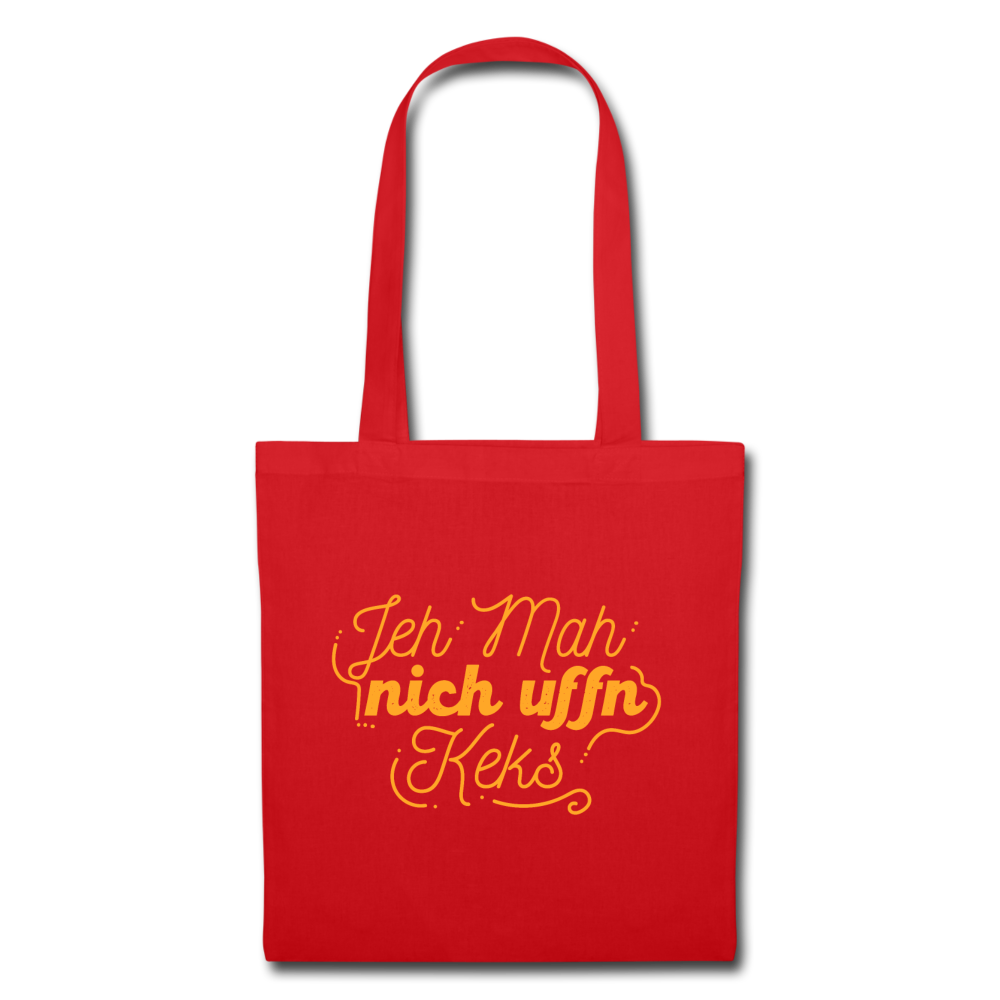 Jeh mah nich uffn Keks gelb - Stoffbeutel - Rot
