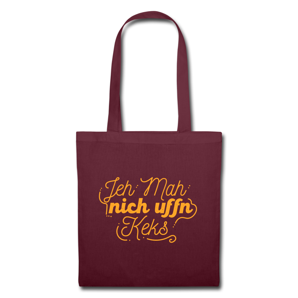 Jeh mah nich uffn Keks gelb - Stoffbeutel - Burgunderrot