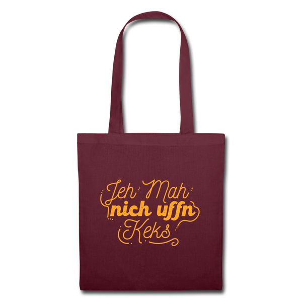 Jeh mah nich uffn Keks gelb - Stoffbeutel - Burgunderrot
