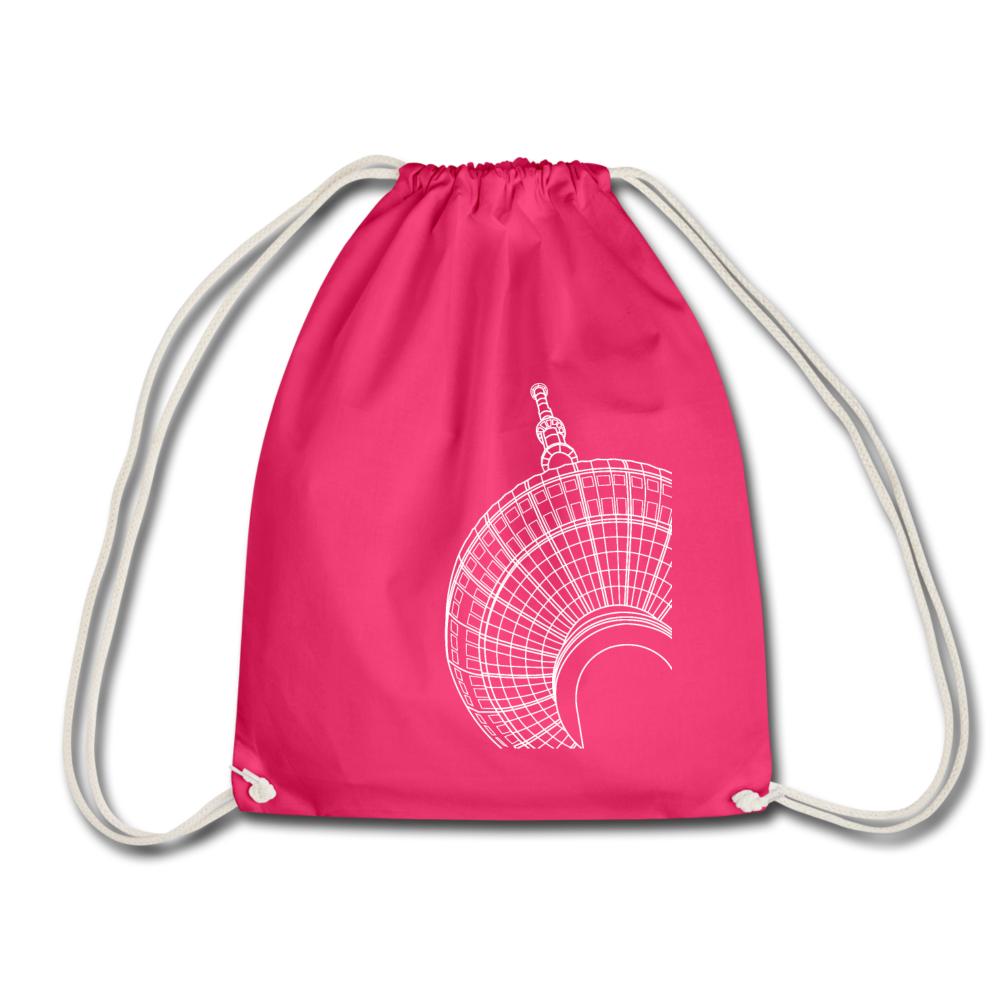 Der Turm von unten - weiß - Turnbeutel - Fuchsia