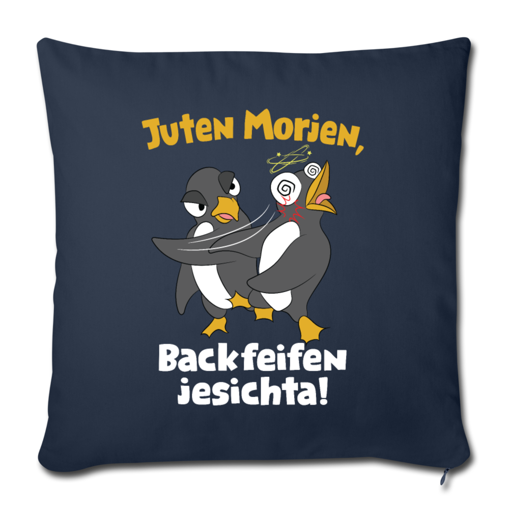 Juten Morjen, Backfeifenjesichta! - Sofakissen mit Füllung (45 x 45 cm) - Navy