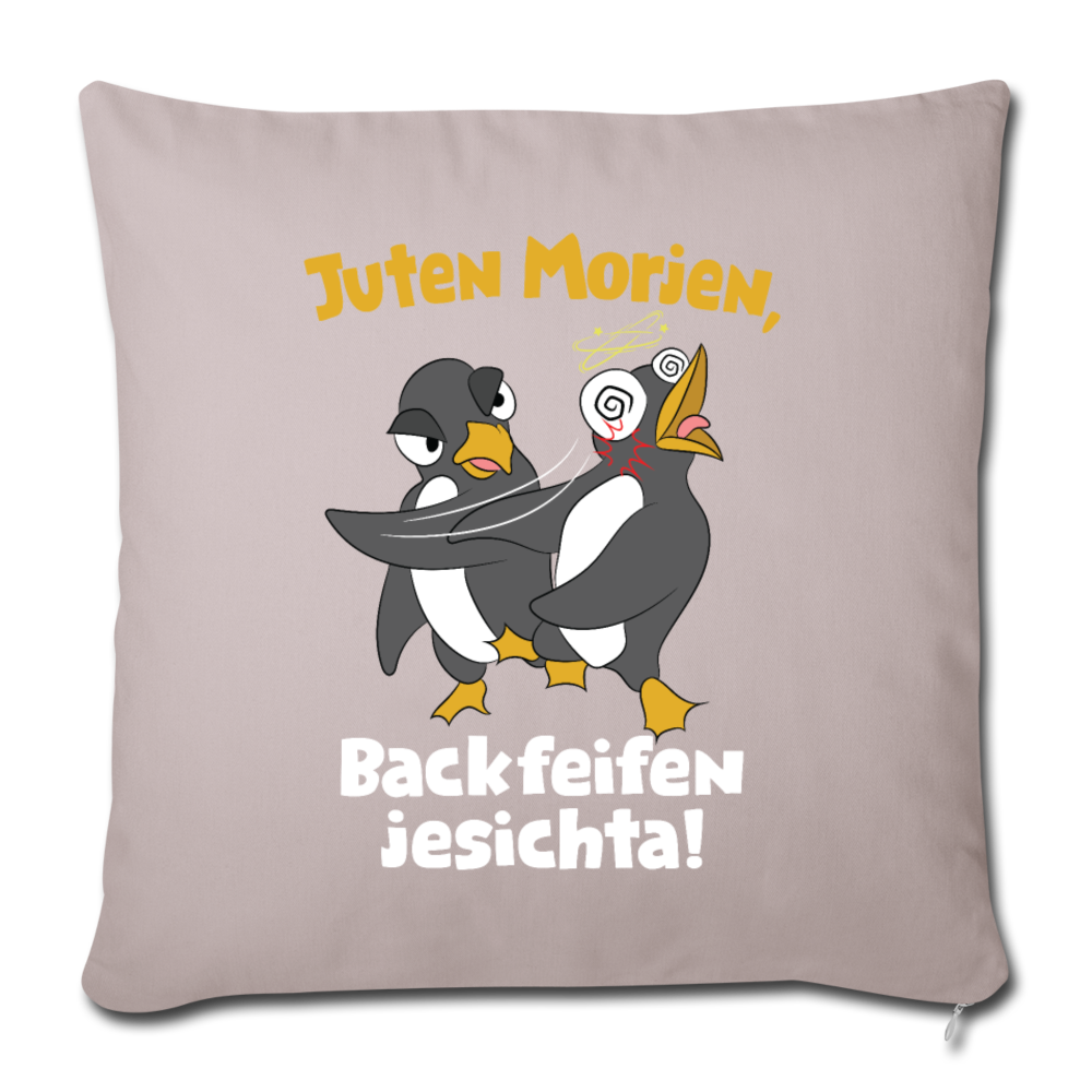 Juten Morjen, Backfeifenjesichta! - Sofakissen mit Füllung (45 x 45 cm) - helles Taupe