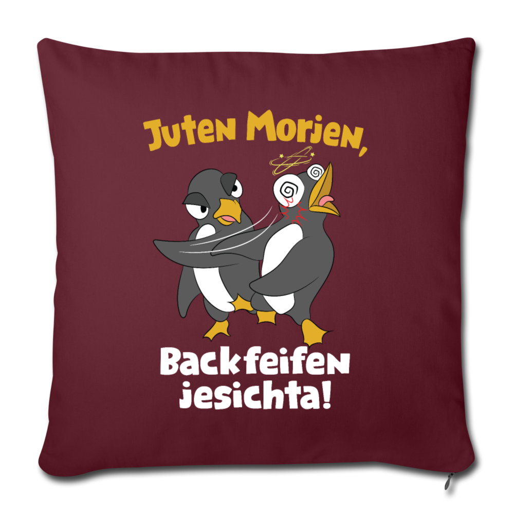 Juten Morjen, Backfeifenjesichta! - Sofakissen mit Füllung (45 x 45 cm) - Burgunderrot