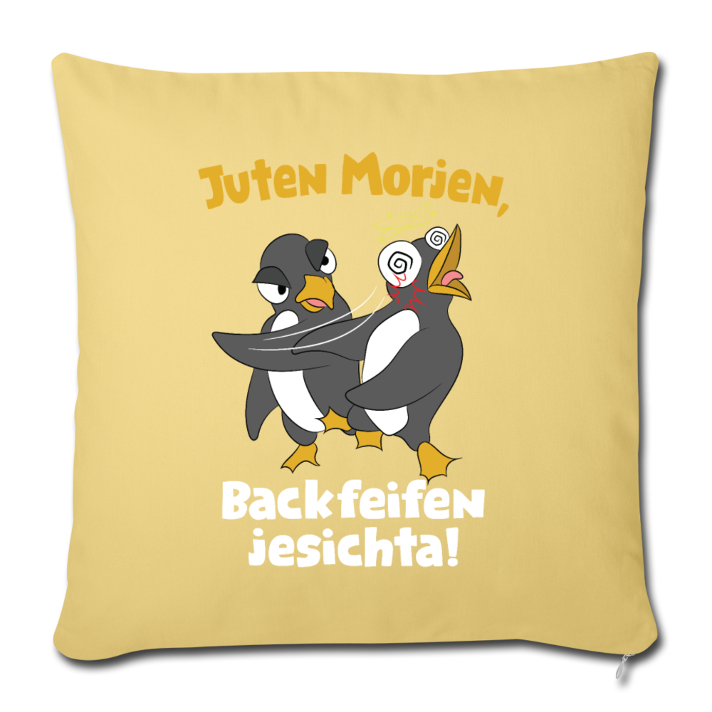 Juten Morjen, Backfeifenjesichta! - Sofakissen mit Füllung (45 x 45 cm) - Hellgelb