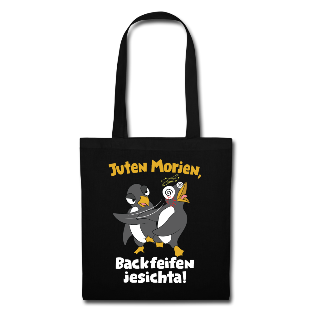 Juten Morjen, Backfeifenjesichta! - Stoffbeutel - Schwarz