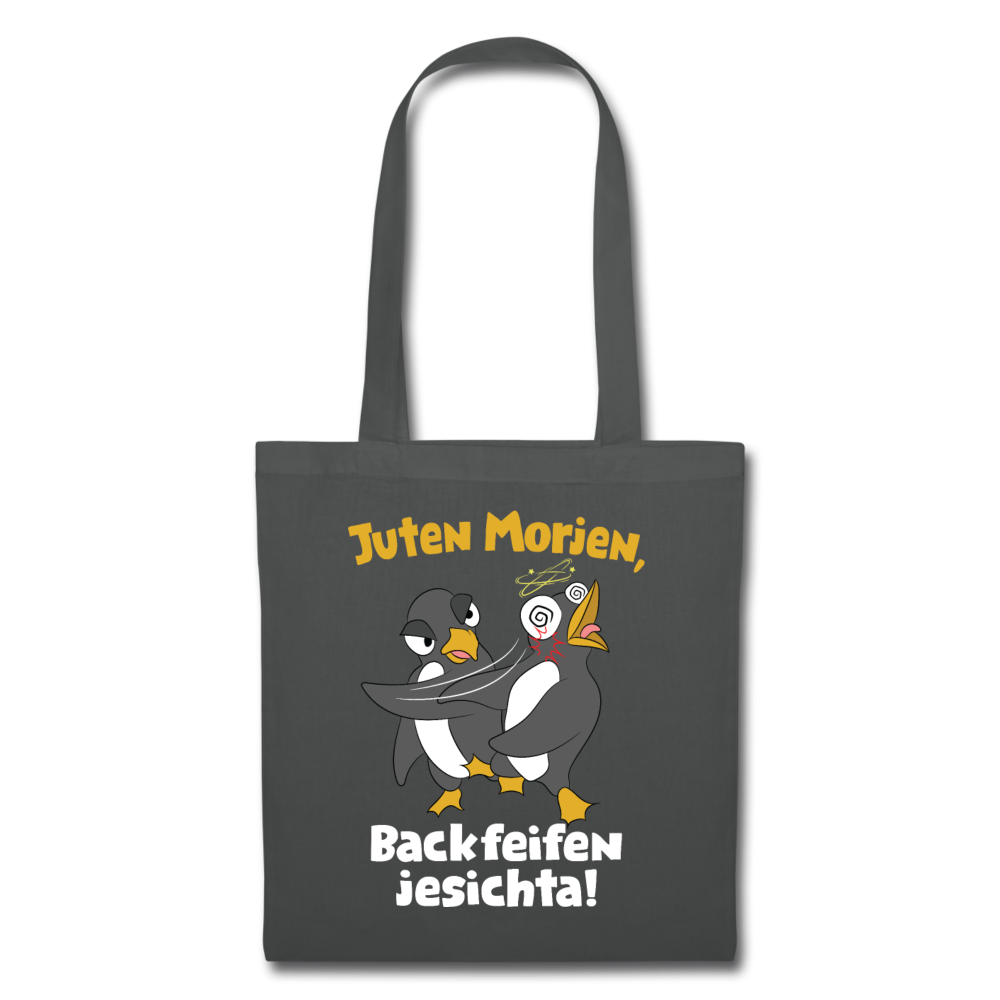 Juten Morjen, Backfeifenjesichta! - Stoffbeutel - Graphite