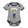 Bengel - Baby Bio-Kurzarm-Kontrastbody - Grau meliert/Navy