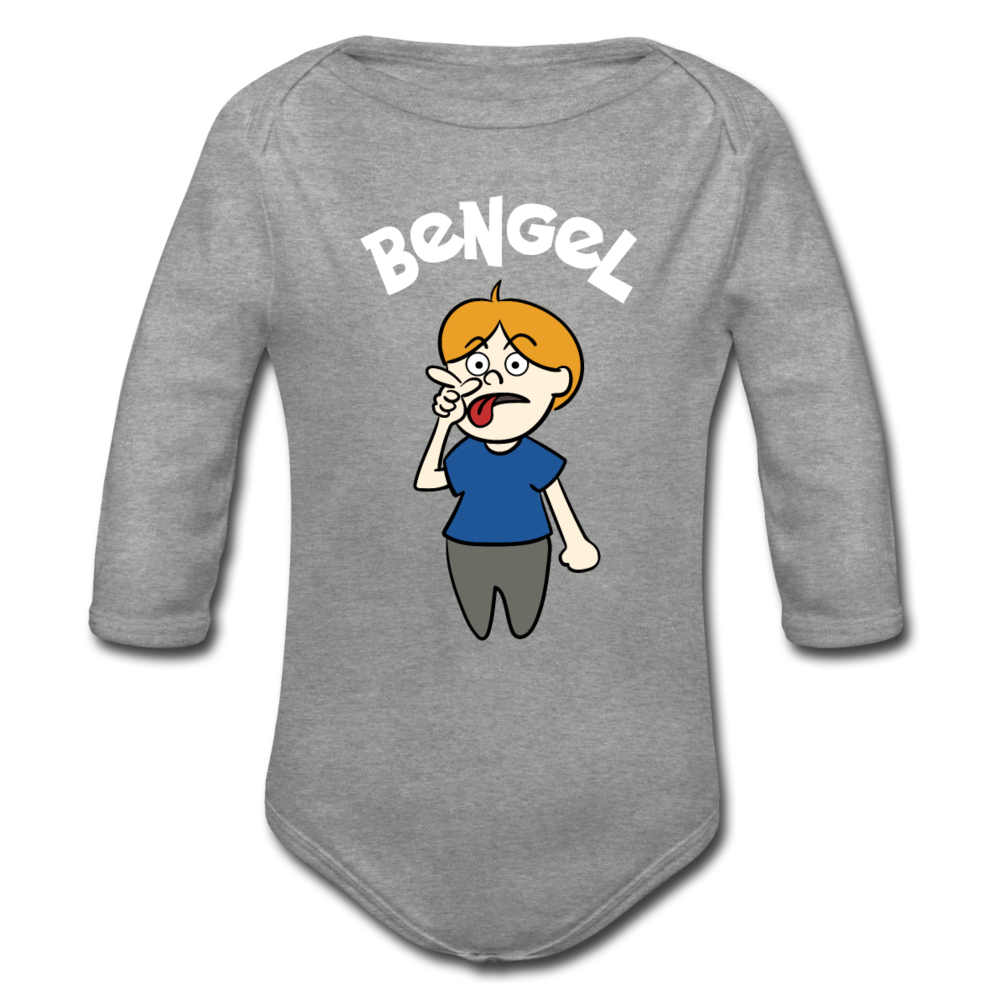 Bengel - Bio-Langarmbody - Grau meliert