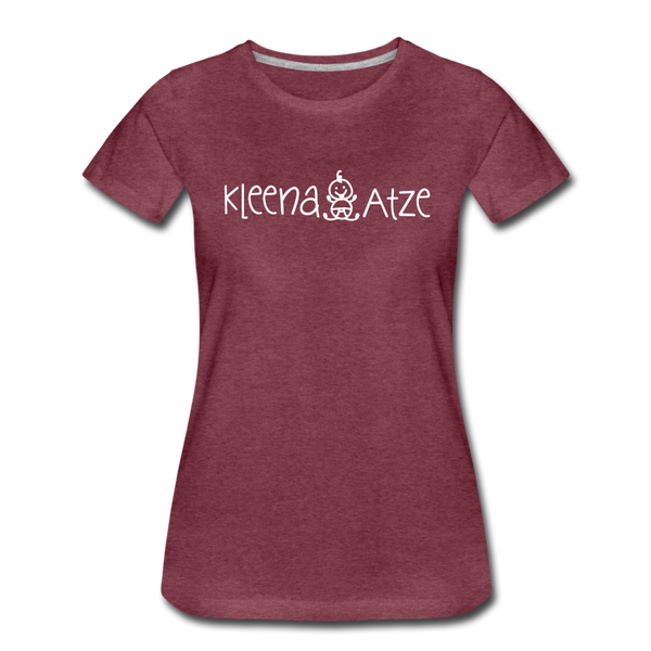 Kleena Atze - Frauen Premium T-Shirt - Bordeauxrot meliert