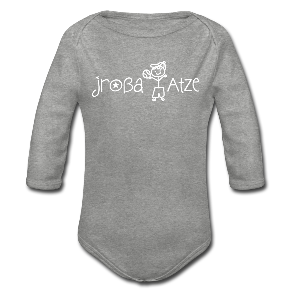 Jroßa atze - Bio-Langarmbody - Grau meliert