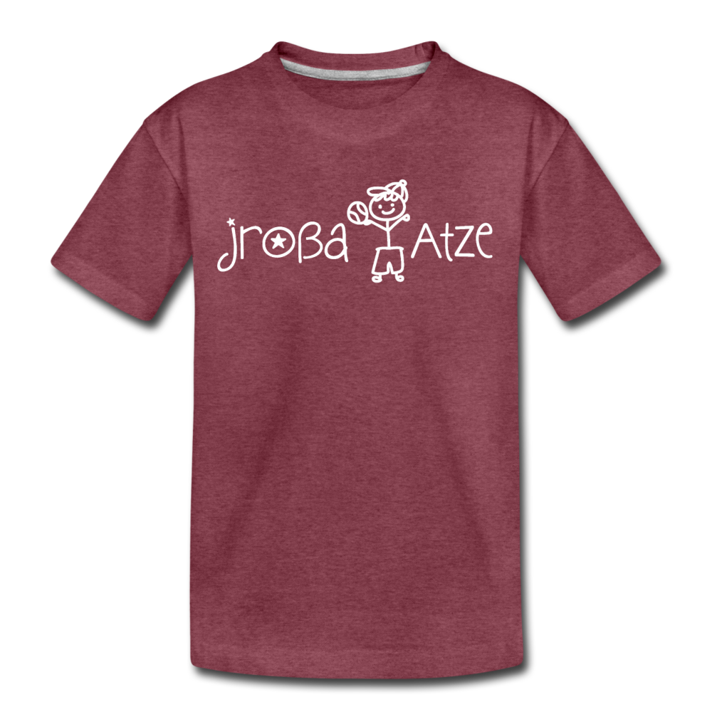 Jroßa atze - Teenager Premium T-Shirt - Bordeauxrot meliert