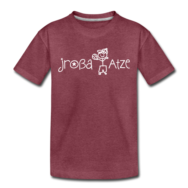 Jroßa atze - Kinder Premium T-Shirt - Bordeauxrot meliert