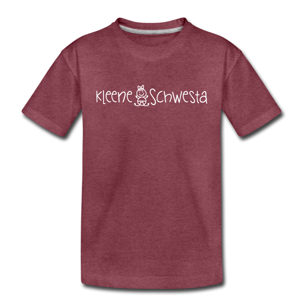 Meene Schwesta - Kinder Premium T-Shirt - Bordeauxrot meliert