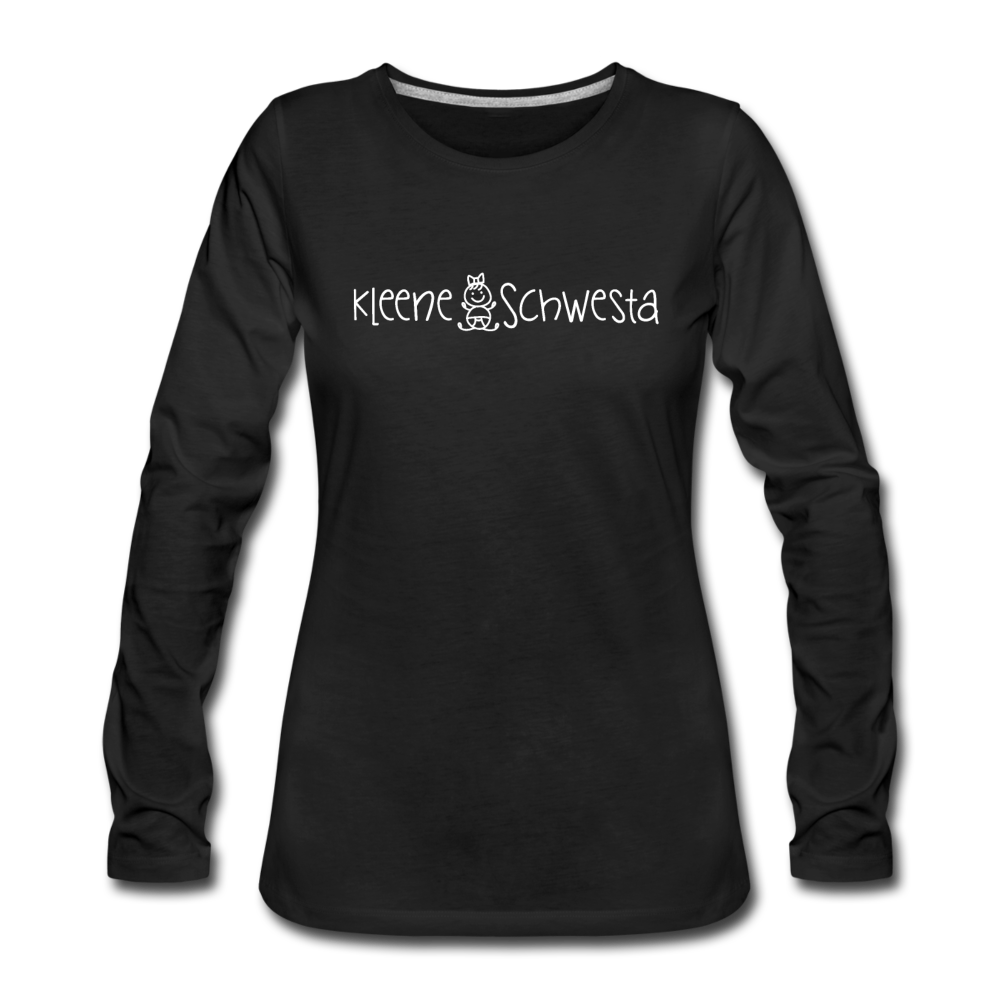 Meene Schwesta - Frauen Premium Langarmshirt - Schwarz