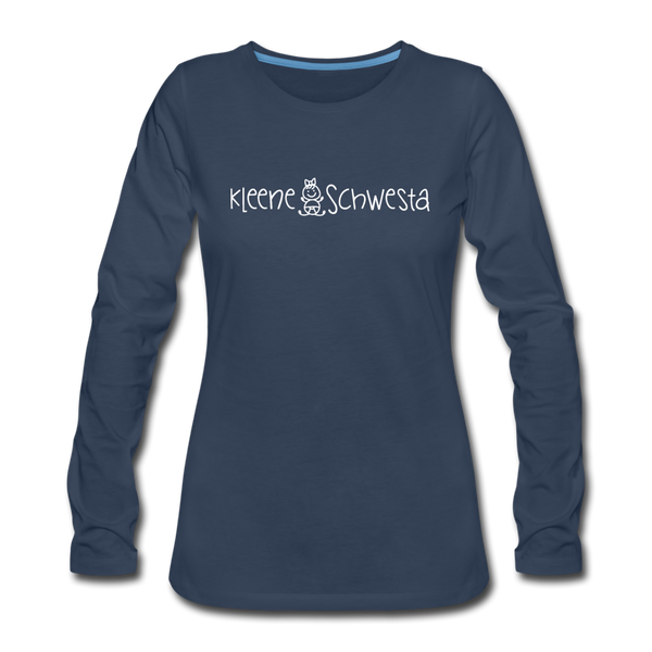 Meene Schwesta - Frauen Premium Langarmshirt - Navy